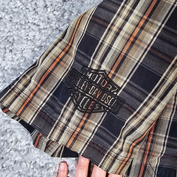 Harley Davidson Shirt Mens‎ Large Plaid Button Up Short Sleeve Biker - Picture 4 of 10